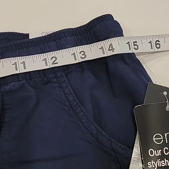 Erika Drawstring Elastic Waist Capris Blue Medium - Picture 11 of 11